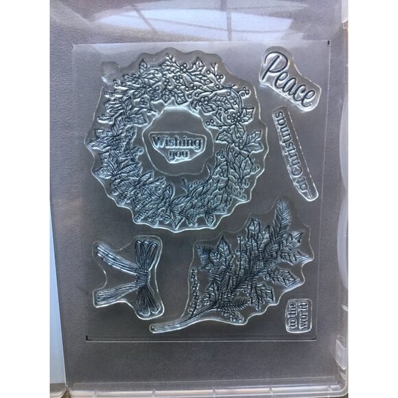 Stampin Up! Peaceful Wreath Christmas Clear Stamps Set - Picture 2 of 2
